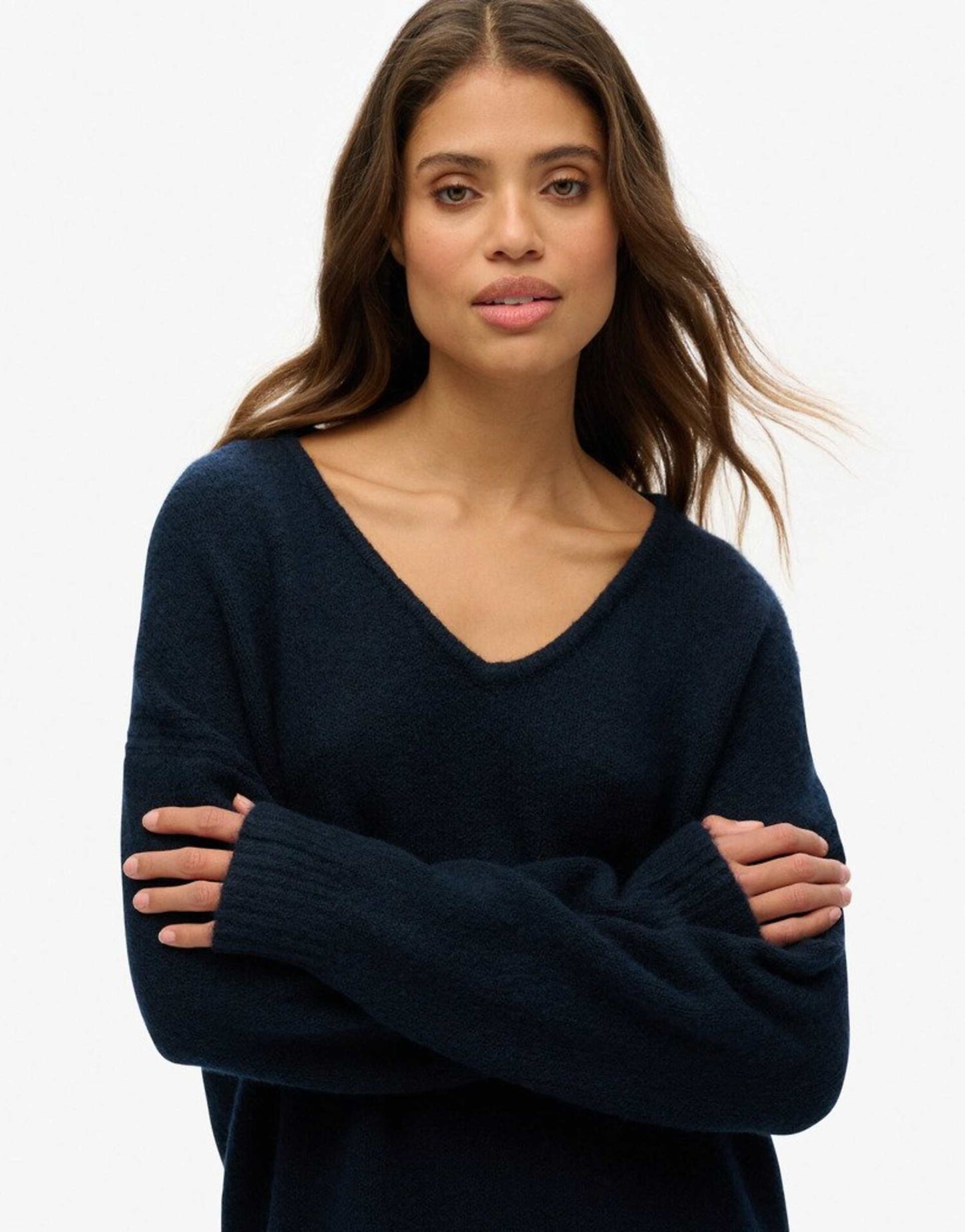 Oversized V Neck Jumper Dress