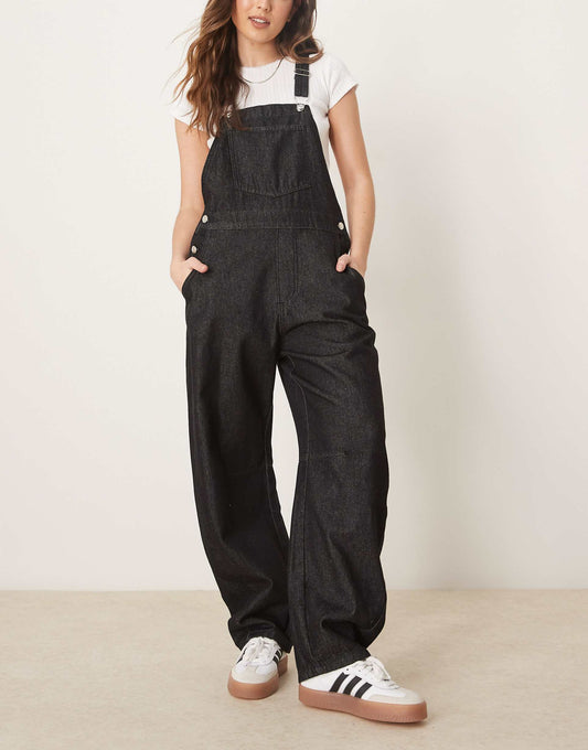 Barrel Leg Denim Dungaree