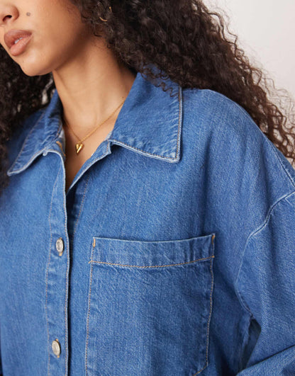 Casual Denim Shirt Dress