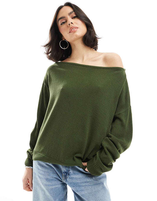 Slouchy One Shoulder Jumper