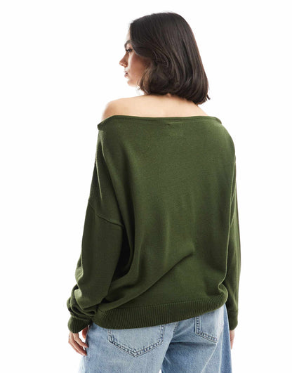 Slouchy One Shoulder Jumper