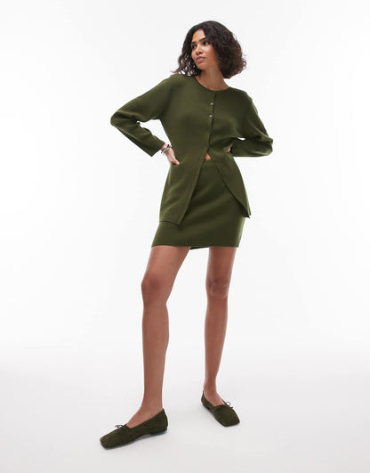 Compact Knitted Mini Skirt Co Ord