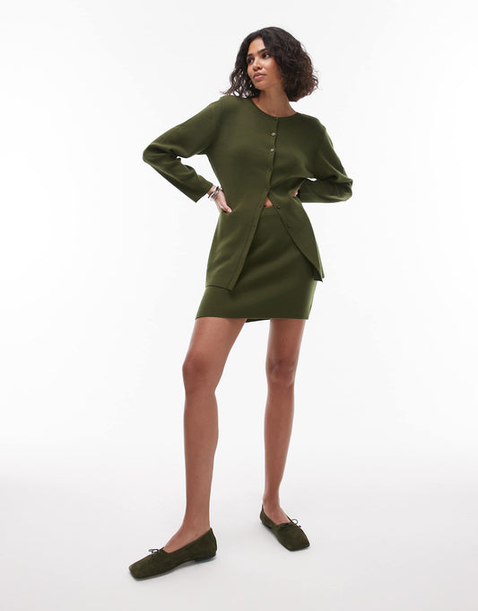 Compact Knitted Mini Skirt Co Ord