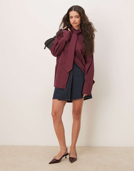 Poplin Oversized Deep Cuff Shirt