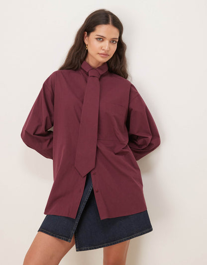 Poplin Oversized Deep Cuff Shirt