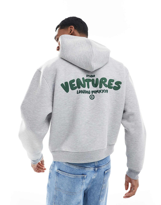 Boxy Hoodie With Print