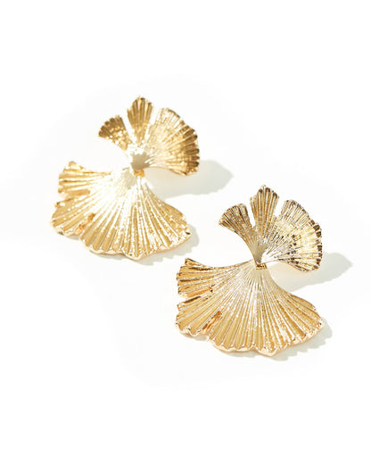 Statement Double Fan Drop Earrings