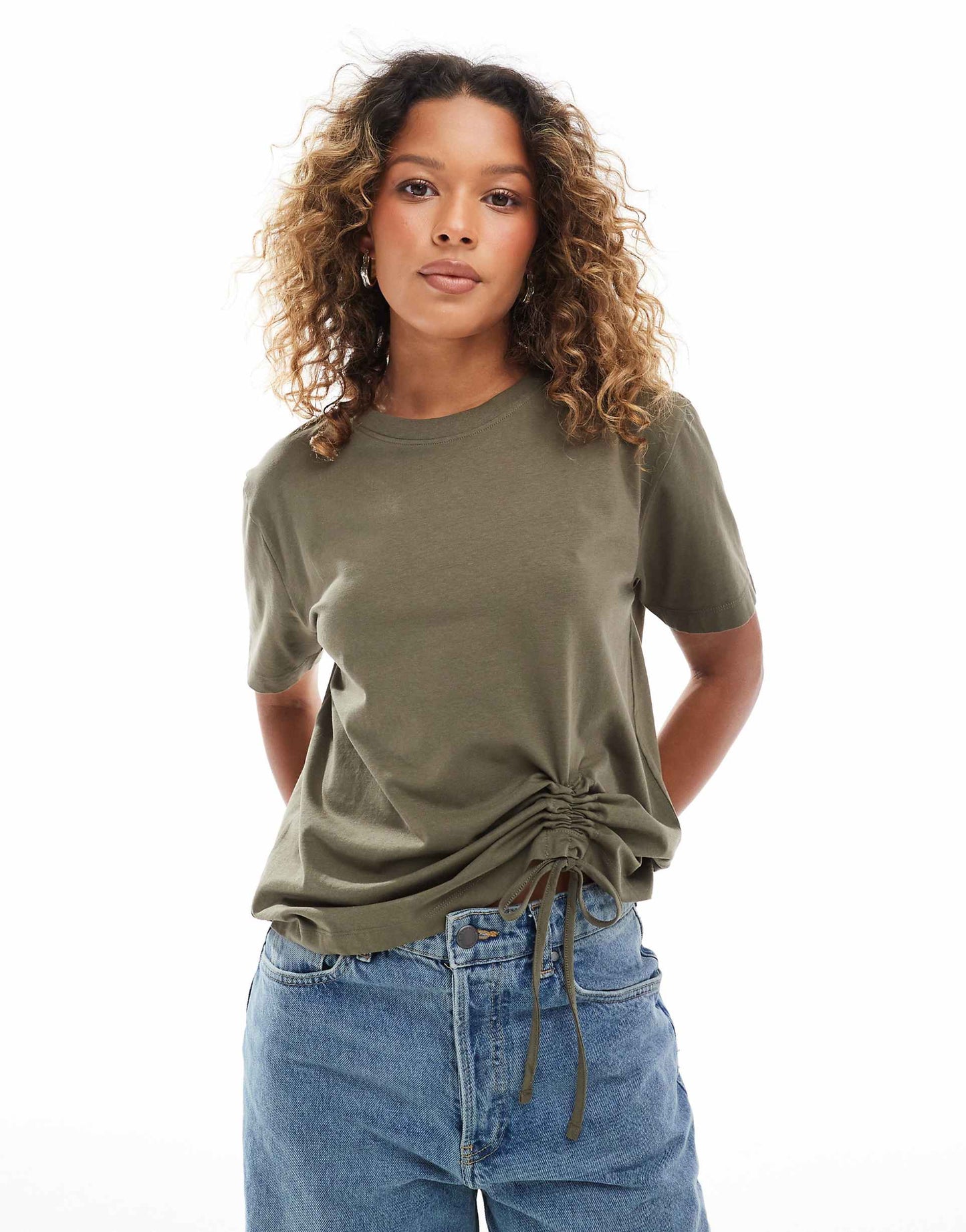 Rallie Ruched Cotton T-Shirt