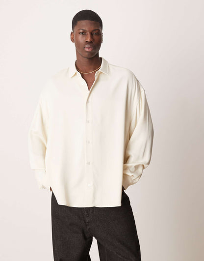 Volume Oversized Satin Shirt