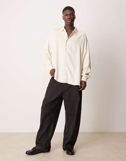 Volume Oversized Satin Shirt