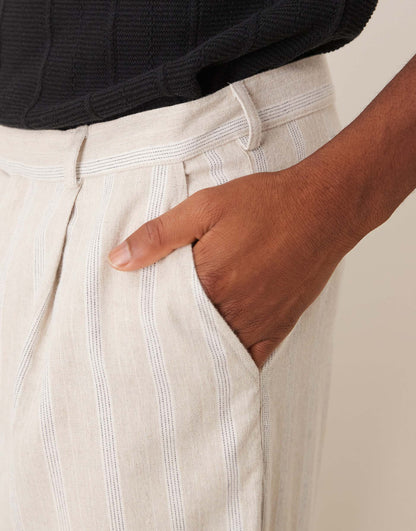 Wide Smart Trousers With Brushed Texture