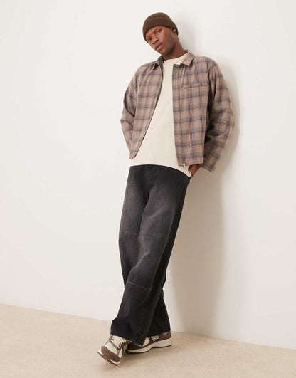 Relaxed Boxy Zip Through Shacket