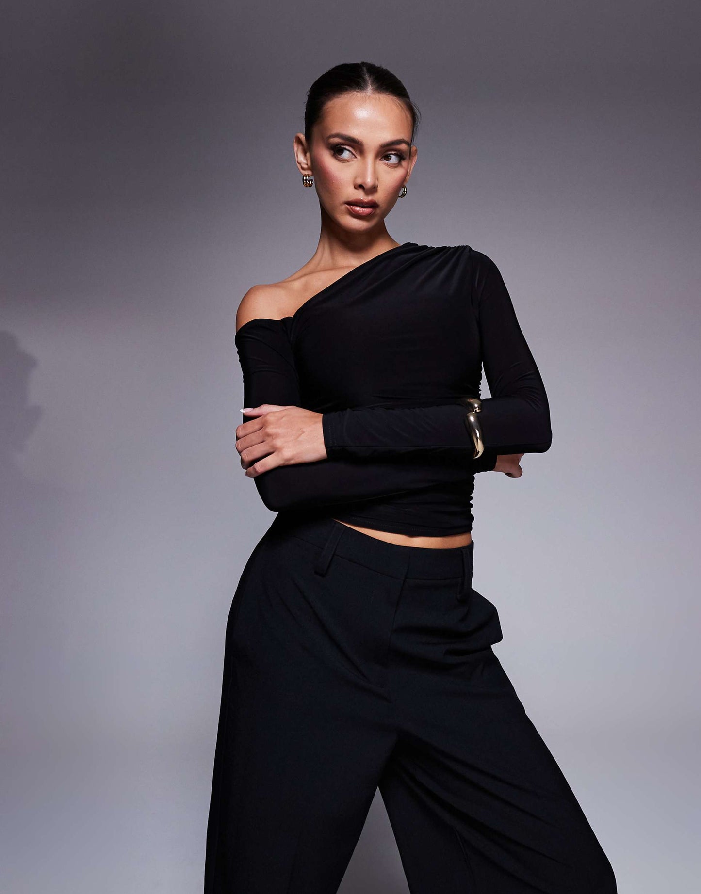 Slinky Off Shoulder Long Sleeve Top