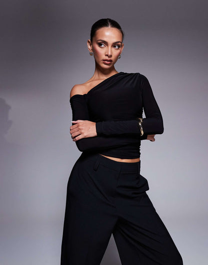 Slinky Off Shoulder Long Sleeve Top