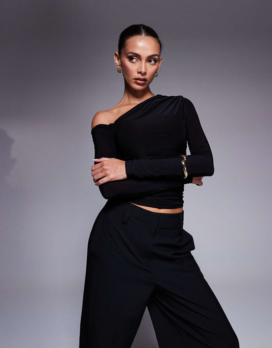 Slinky Off Shoulder Long Sleeve Top