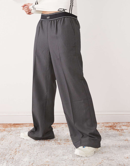 Wide Leg Trouser With Boxer Waistband