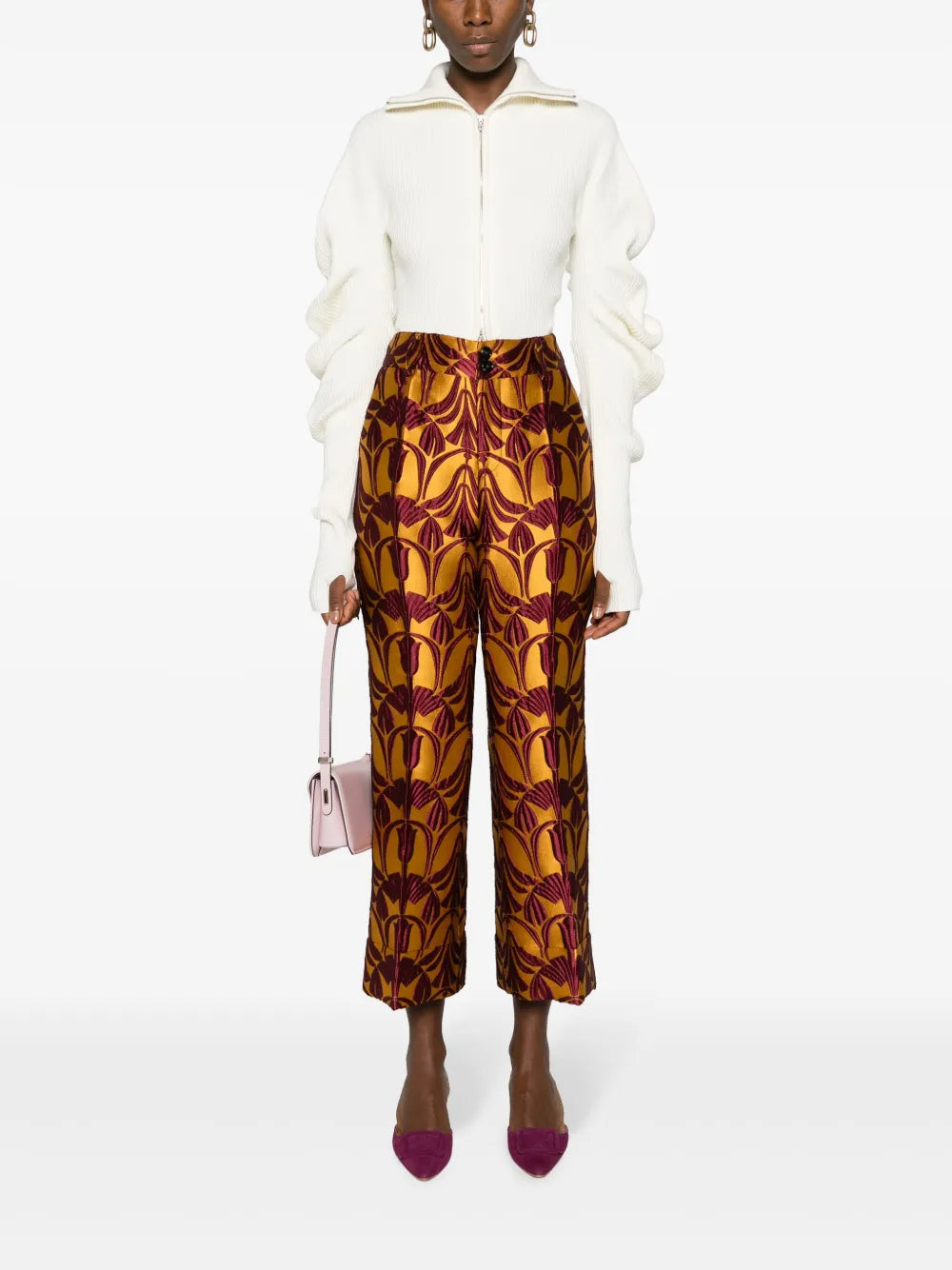 Hendrix Jacquard Cropped Trousers