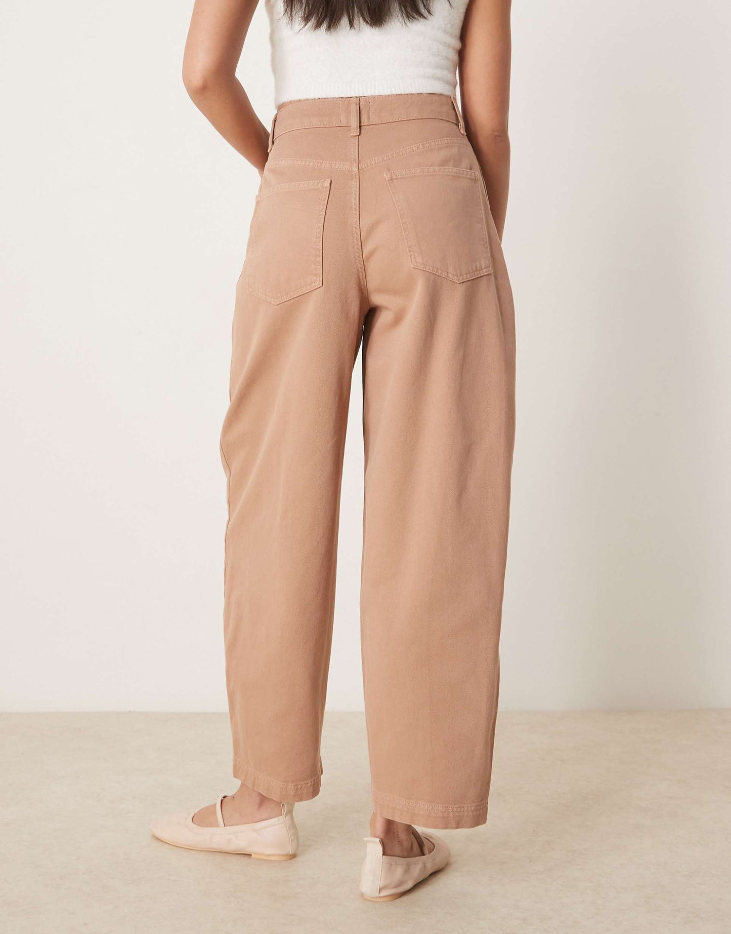 Cropped Barrel Leg Trouser With Side Panel