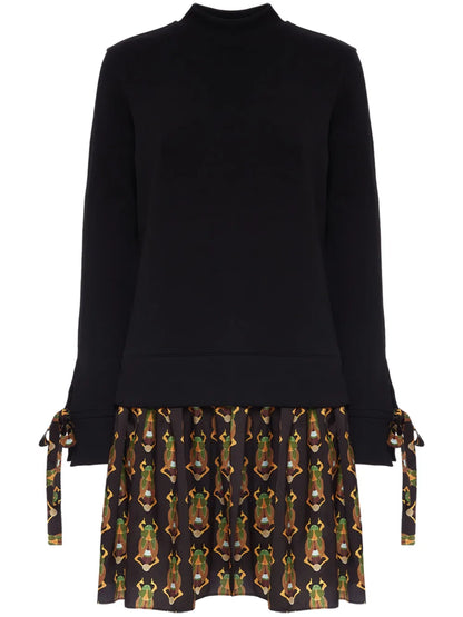 Sporty Graphic-Print Layered Minidress