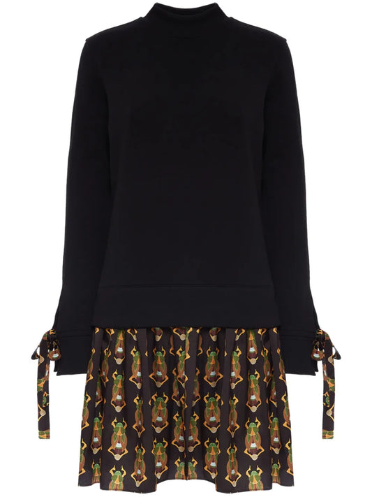 Sporty Graphic-Print Layered Minidress