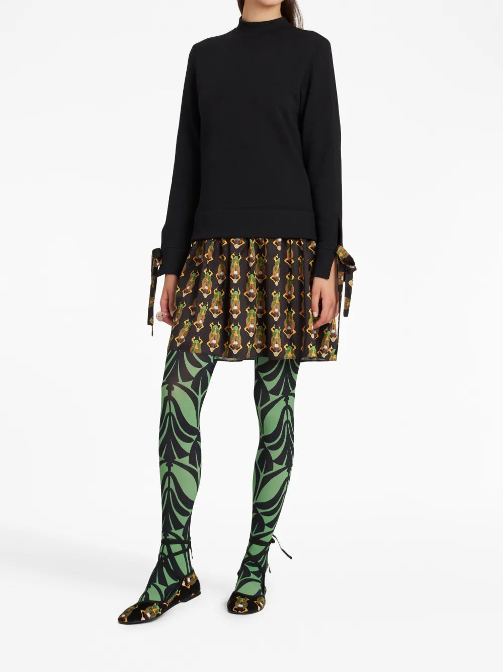 Sporty Graphic-Print Layered Minidress