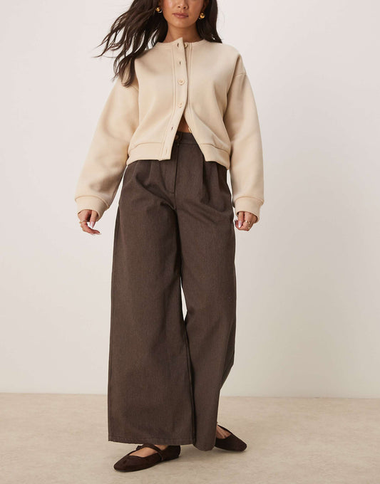 Heavyweight Twill Pleated Trousers