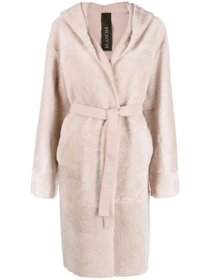 Reversible Belted Shearling Coat