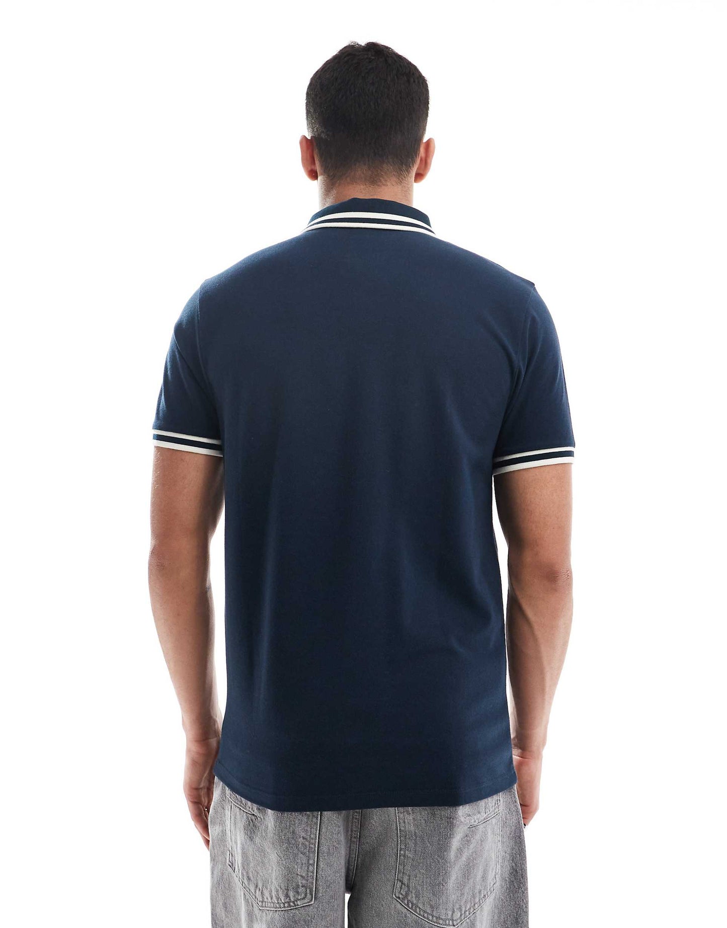 Pique Polo With White Tipping