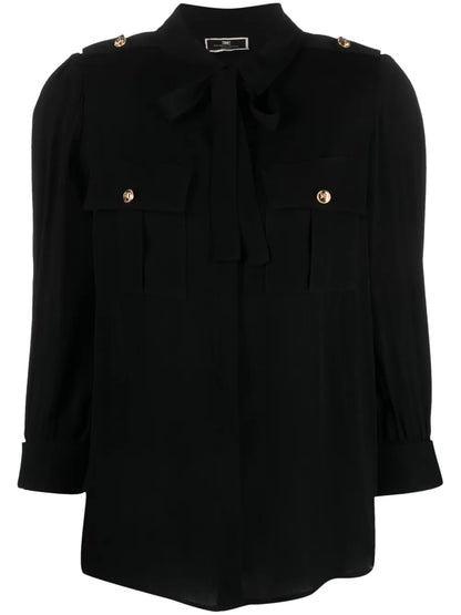 Pussy-Bow Collar Shirt