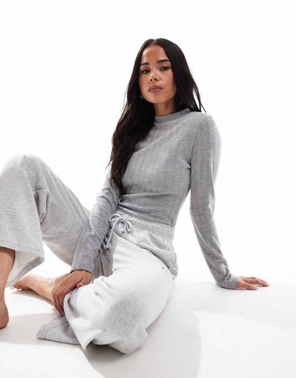 High Neck Long Sleeve Pointelle Bodysuit