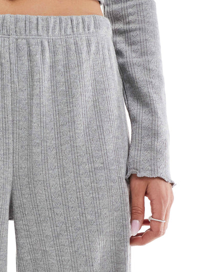 Pointelle Wide Leg Trouser Co Ord