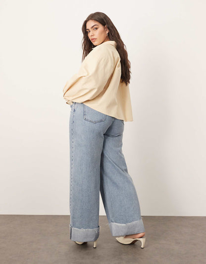 Curve Parker Denim High Waist Slouchy Turn Up Jean
