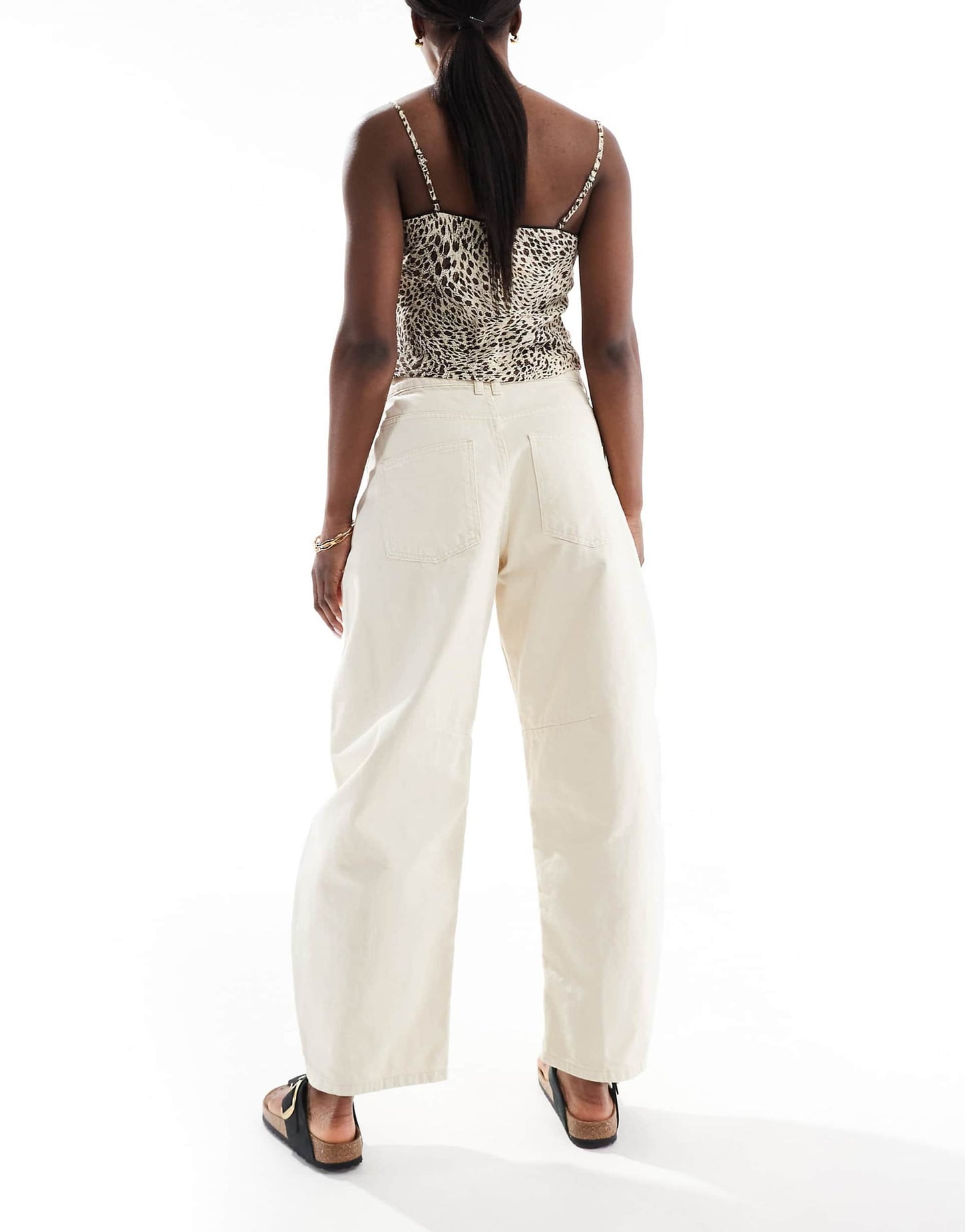 Oversized Crop Barrel Jean With Panels
