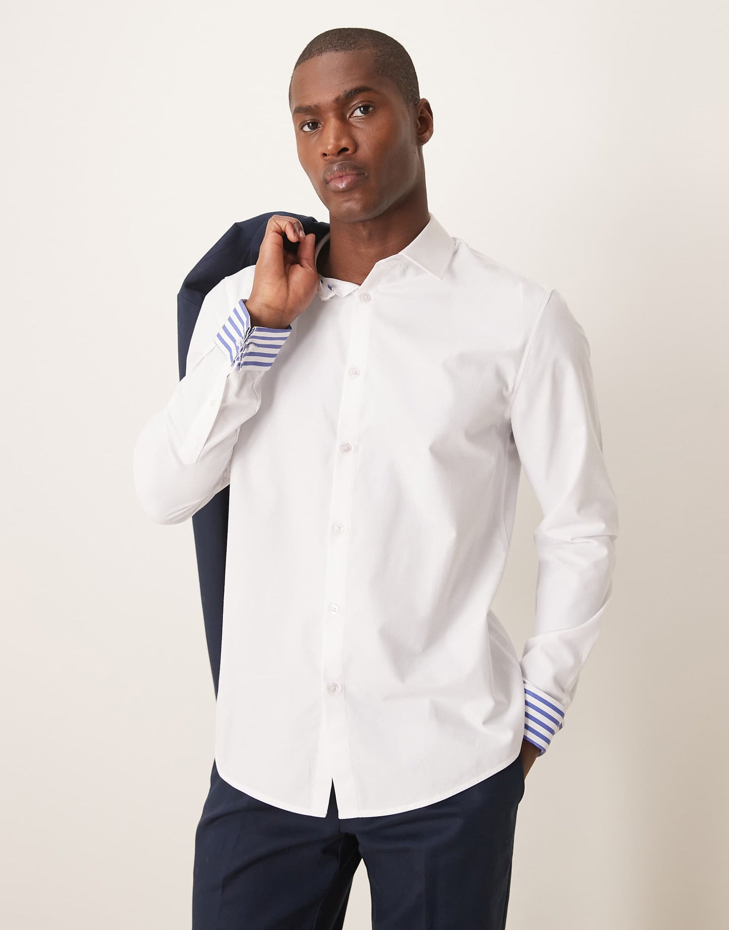 Slim Fit Smart Shirt With Contrast Cuff