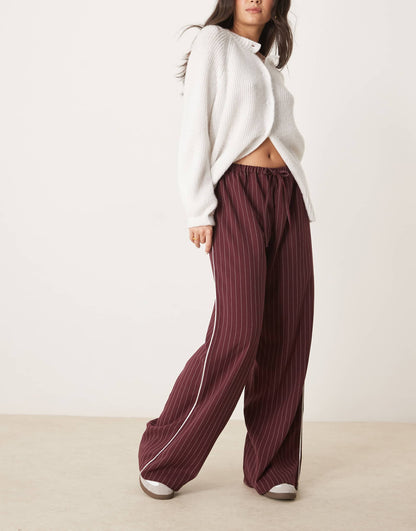 Tailored Wide Leg Trouser With Contrast Side Stripe