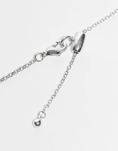Unisex 2 Row Necklace With Brown Stone