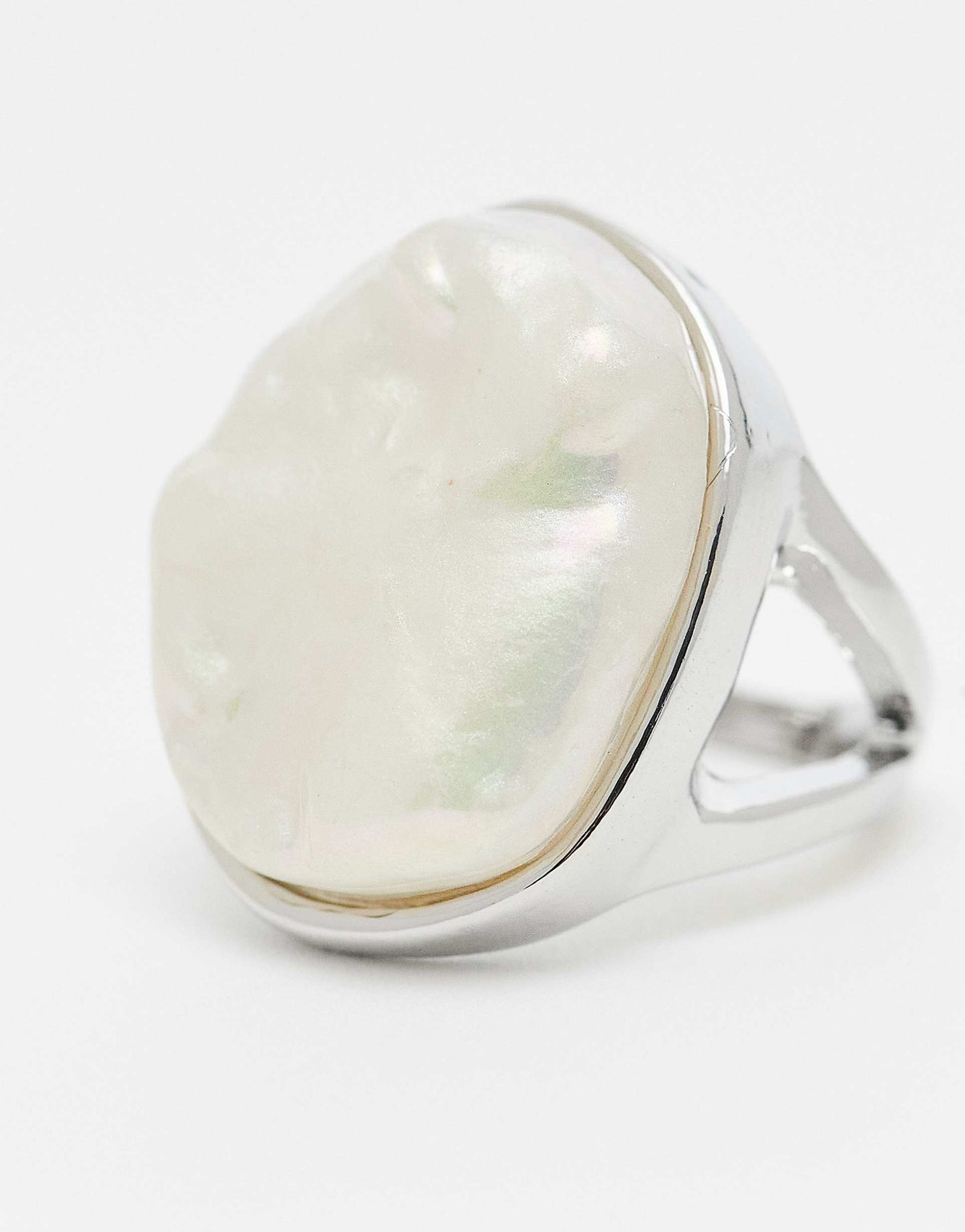 Oversized Faux Mother Of Pearl Ring