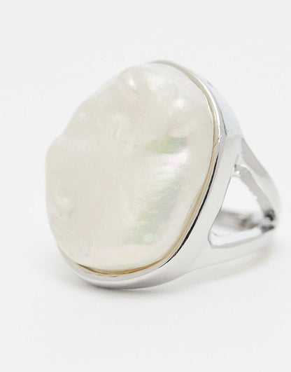 Oversized Faux Mother Of Pearl Ring