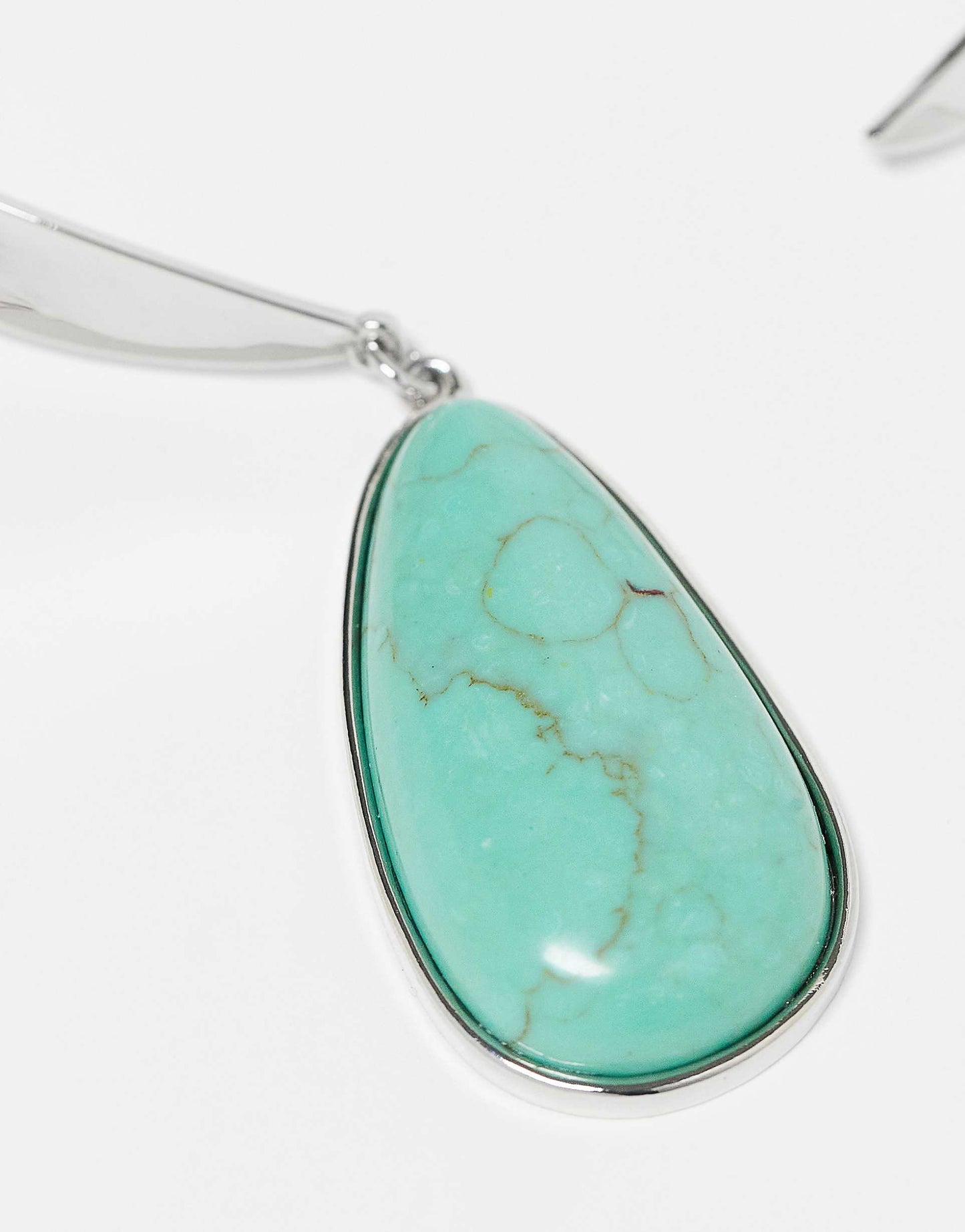 Unisex Cuff Necklace With Drop Stone