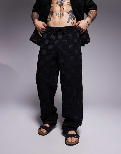 Co-Ord Premium Baggy Crochet Trouser