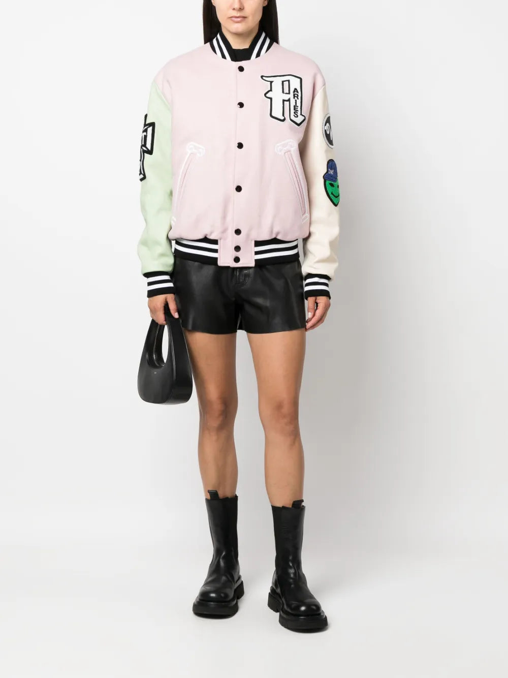 Logo-Patch Colour-Block Varsity Jacket