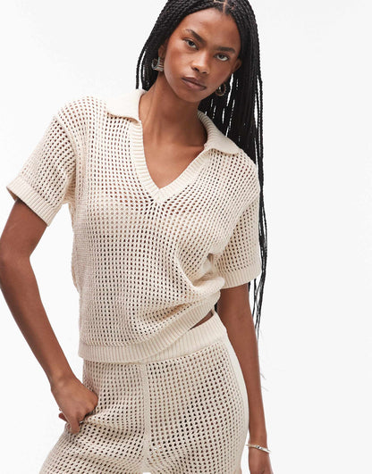 Crochet Short Sleeve Shirt