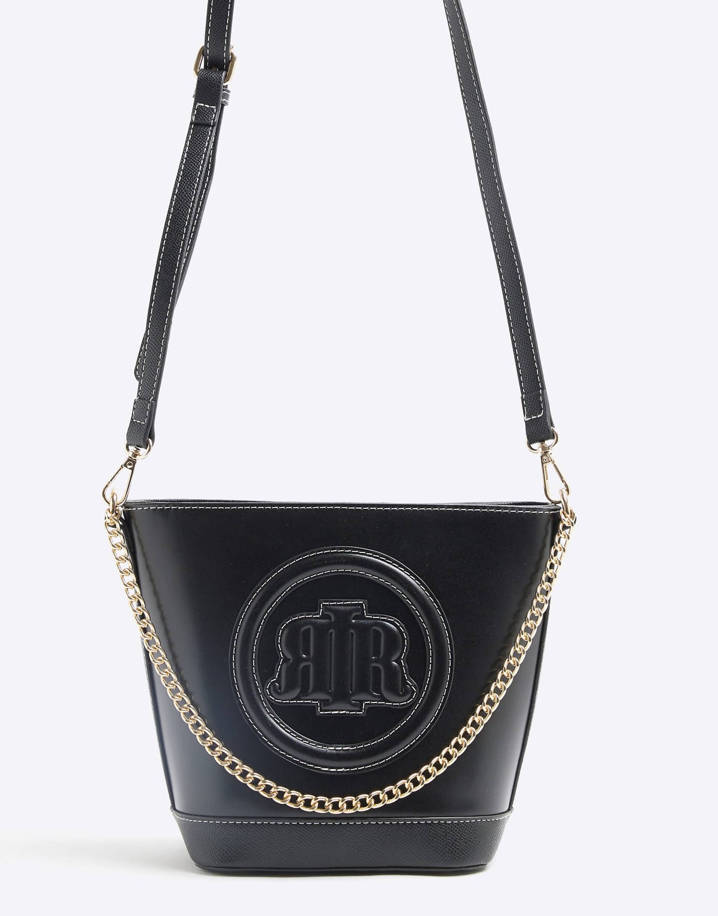 Faux Leather Chain Bucket Bag
