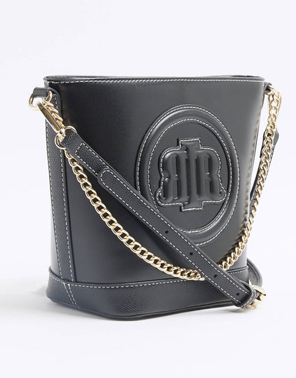 Faux Leather Chain Bucket Bag