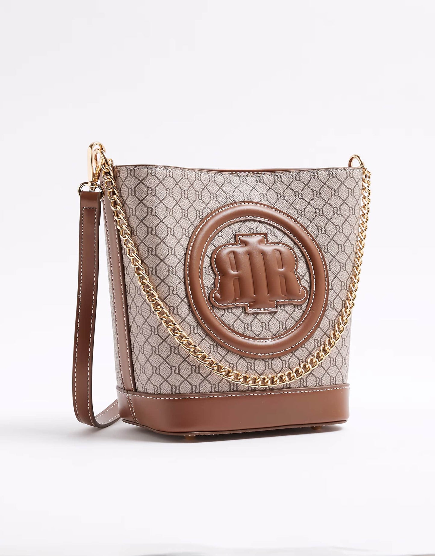 Faux Leather Chain Cross Body Bag