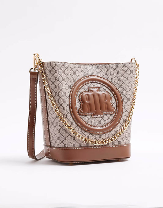 Faux Leather Chain Cross Body Bag