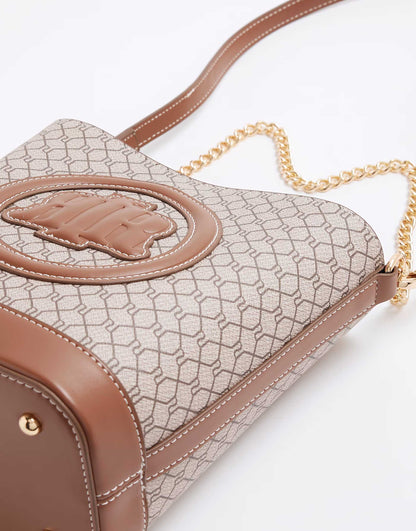 Faux Leather Chain Cross Body Bag