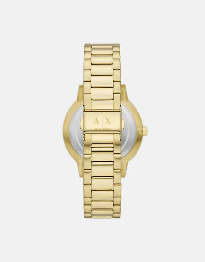 Three-Hand Gold-Tone Stainless Steel Watch And Gold-Tone Stainless Steel Bracelet Set