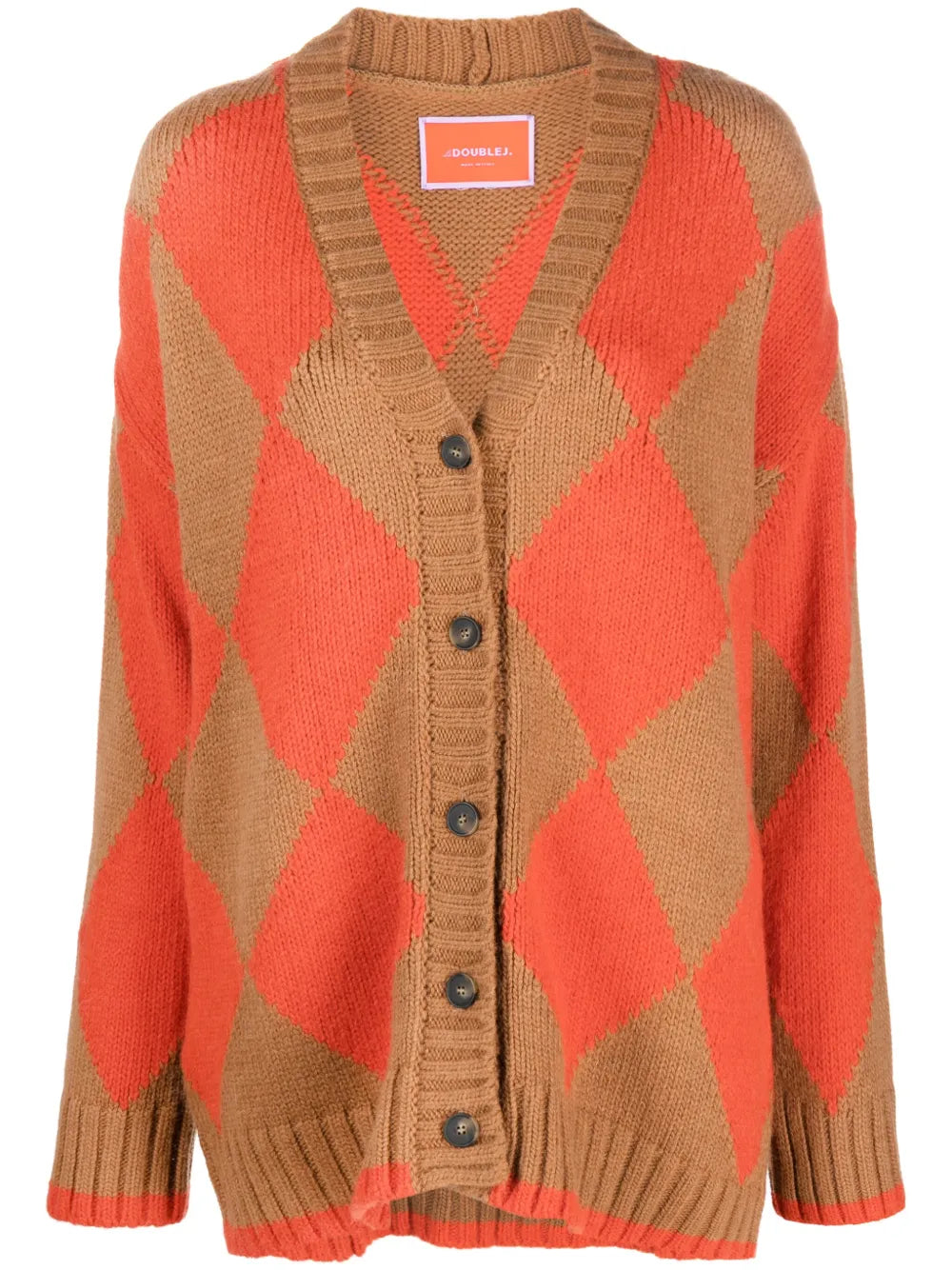 Argyle-Intarsia Alpaca-Blend Cardigan