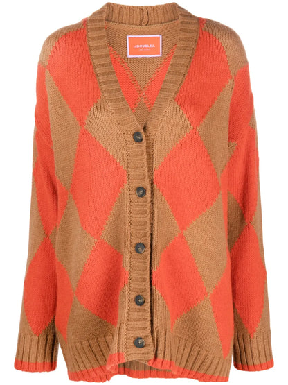Argyle-Intarsia Alpaca-Blend Cardigan